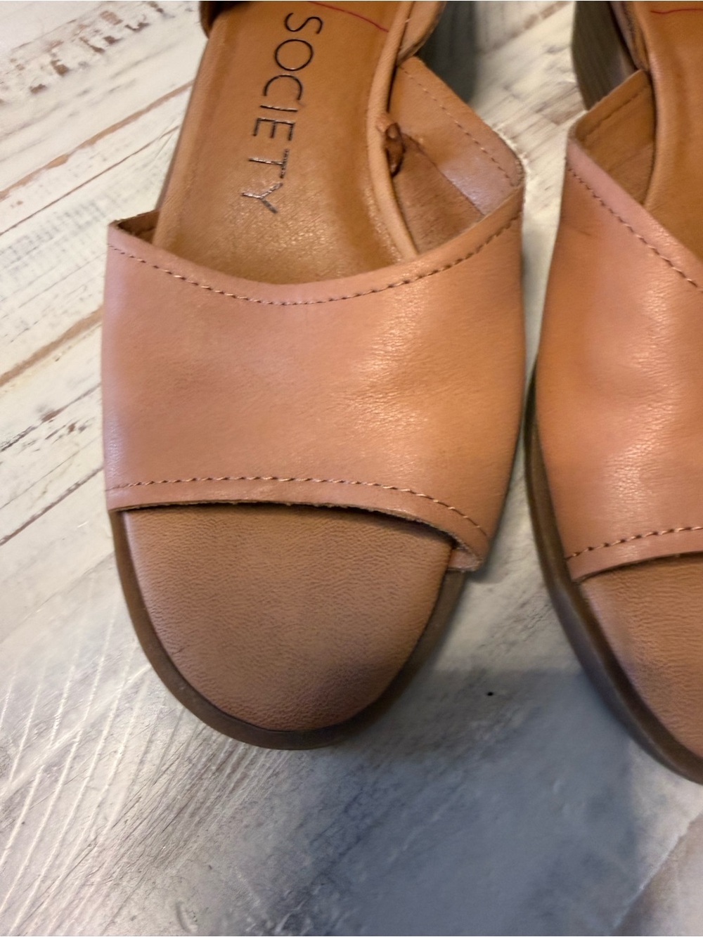 Sole Society Blush-Tan D'Orsay Open-Toe Flats - Picture 13 of 16